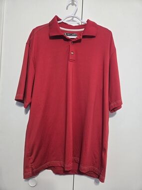 Pebble Beach Performance Golf Polo Shirt Men’s Large Red Short Sleeve Athletic